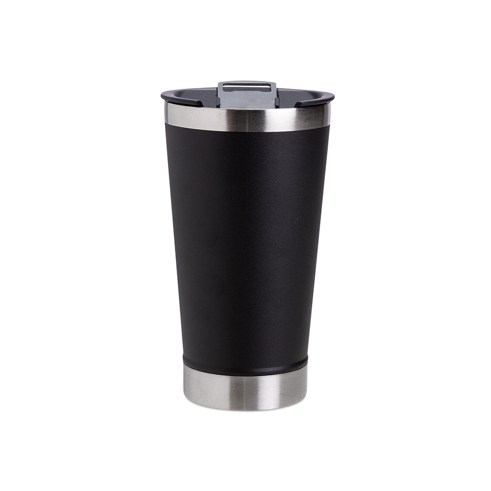 Copo inox 500ml com abridor preto