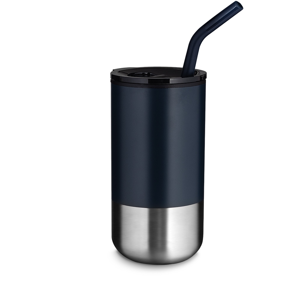 Copo inox com canudo