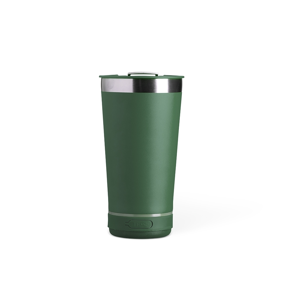 Copo térmico 400ml com caixa de som verde