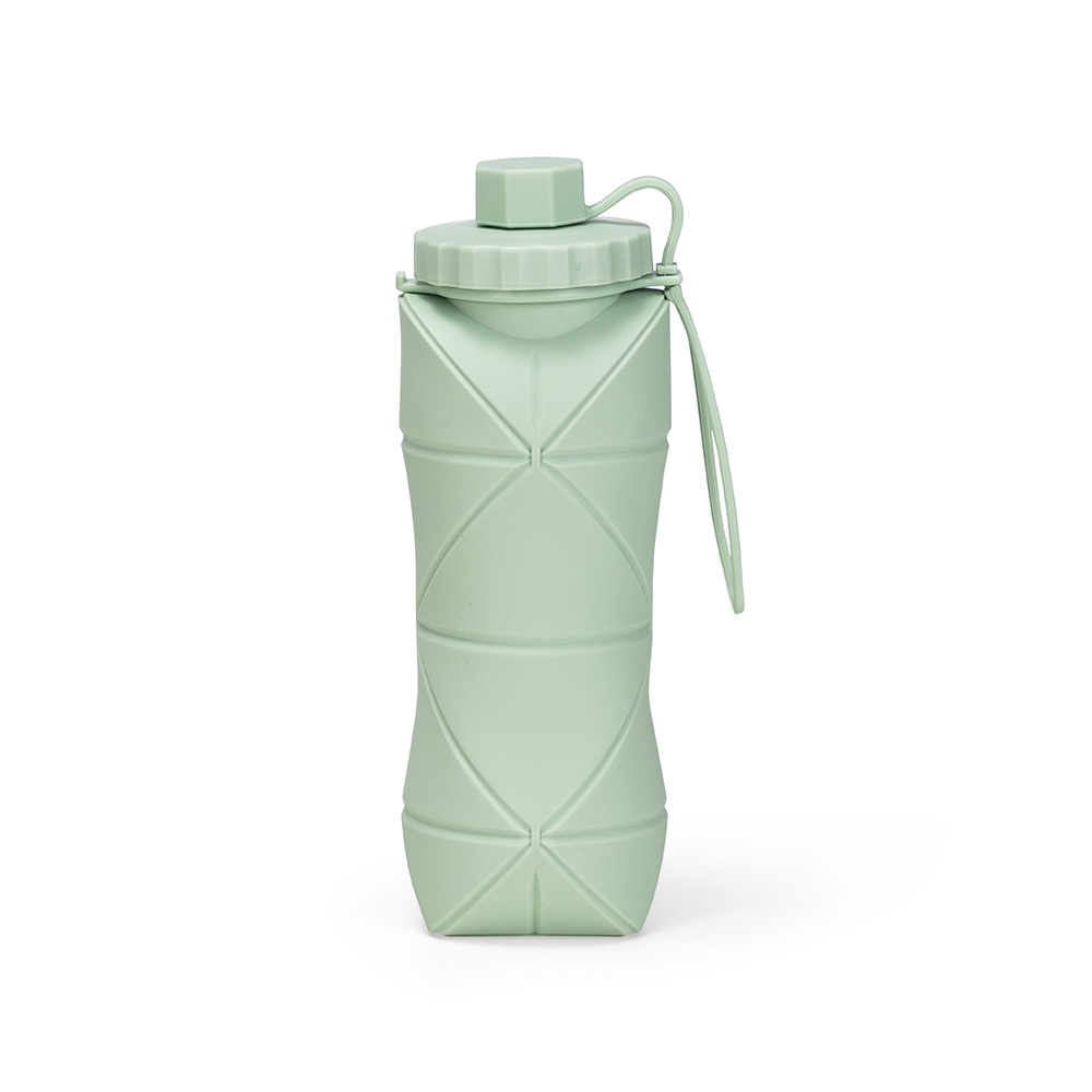 Garrafa dobrável silicone 600ml verde